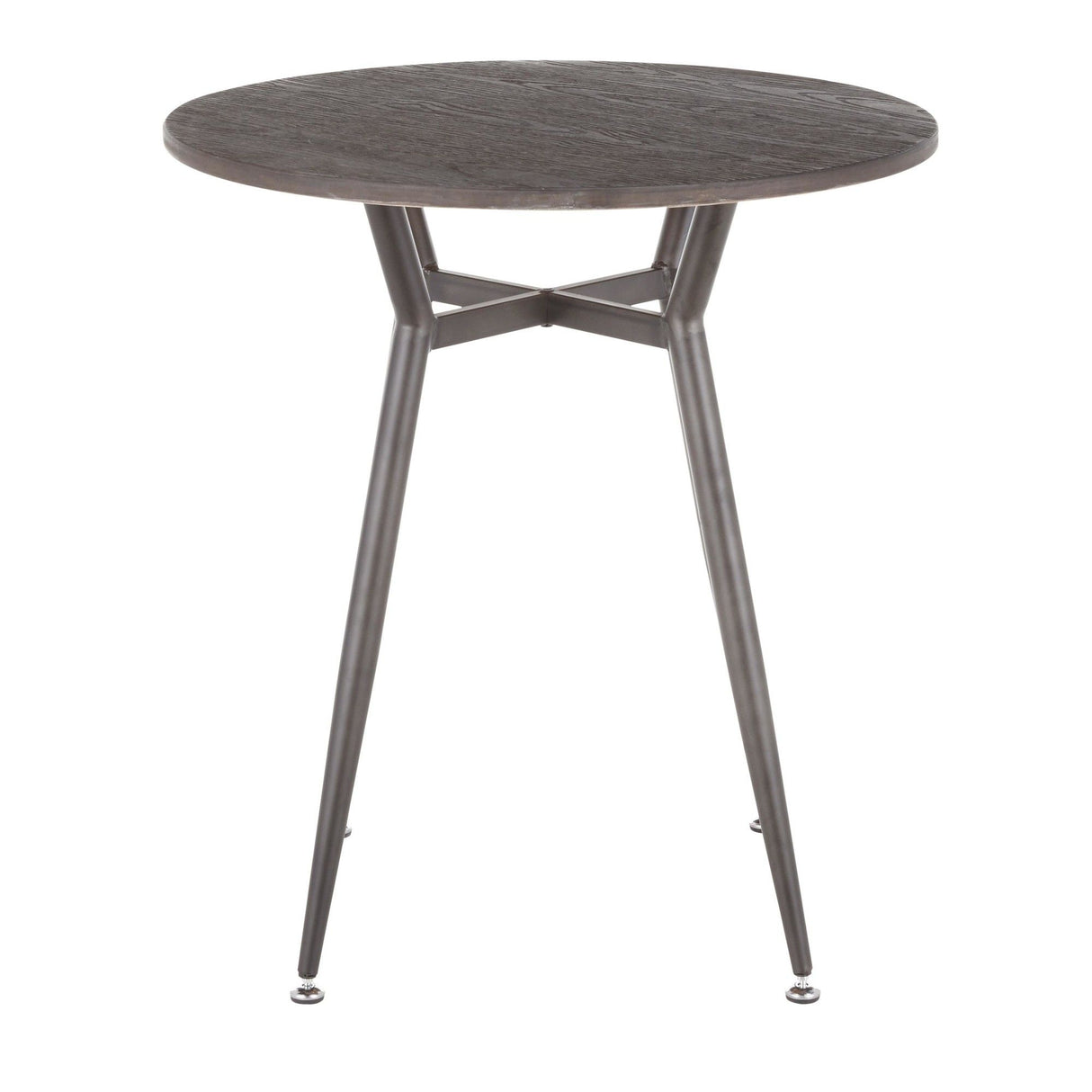 Clara - Industrial Round Dinette Table - Espresso Wood Top