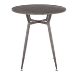 Clara - Industrial Round Dinette Table - Espresso Wood Top