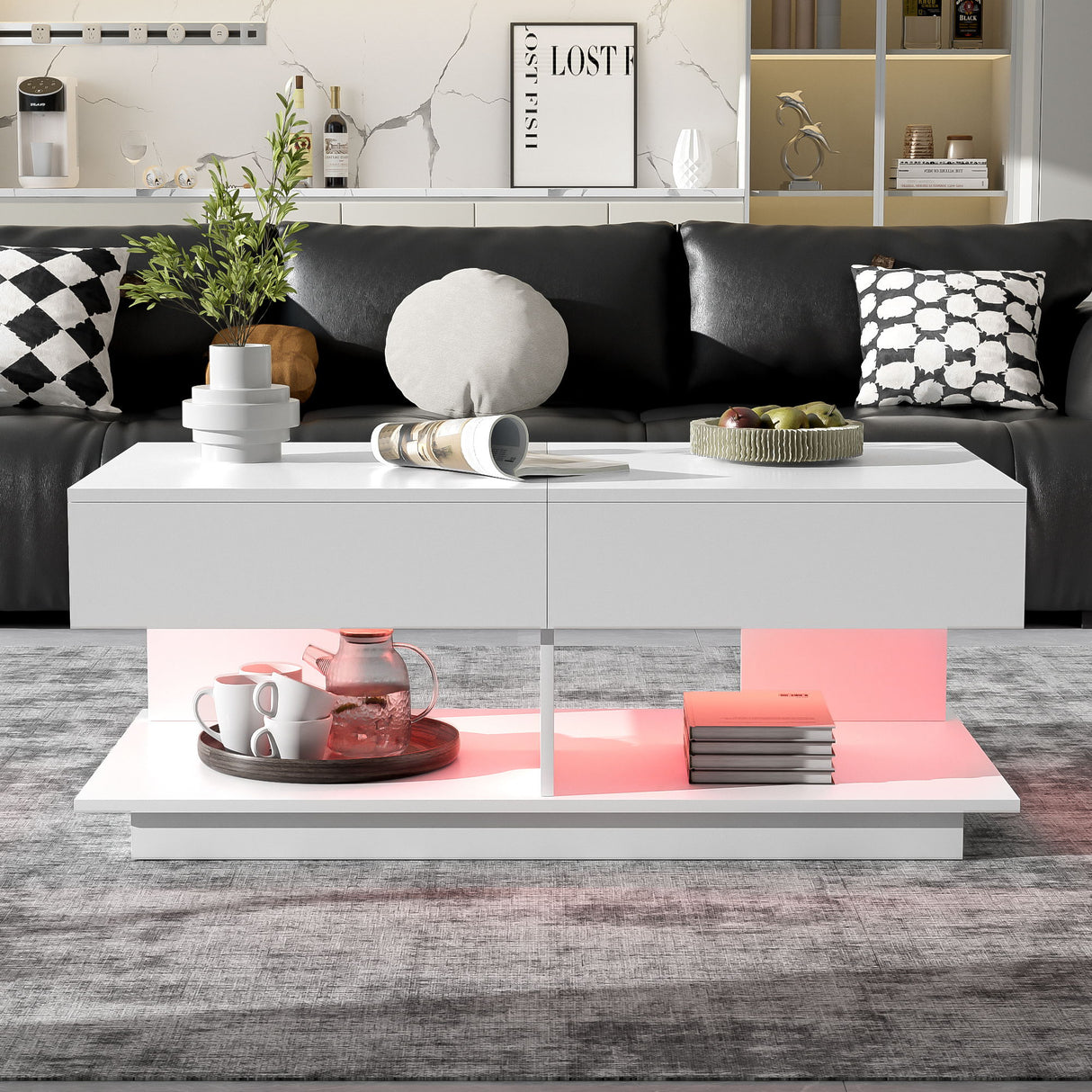 Multifunctional Adjustable Coffee Table With Hidden Storage Space For Living Room