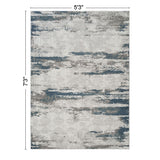 Geometrix - 5'3" X 7'3" Area Rug With Geometric 3D Effect - Gray / Ivory