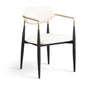Ronda - Vegan Leather Upholstered Dining Arm Chair - Black Legs