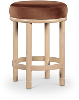 Monette - Counter Stool With Natural Base - Cognac