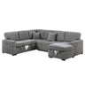 Convertible Sectional Upholstered Sleeper Sofa With Storage Chaise