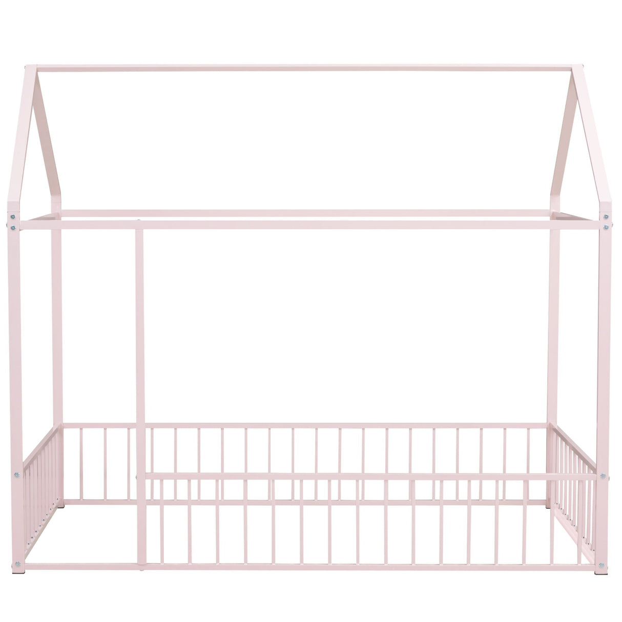 Metal Bed House Bed Frame With Fence