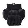 Giant Plush Bean Bag Chair With Armrests And Footstool