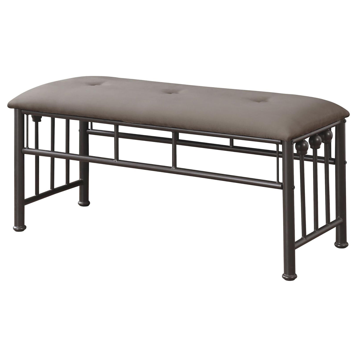 Upholstered Bench - Brown / Dark Bronze