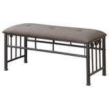 Upholstered Bench - Brown / Dark Bronze