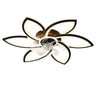 30" Flower 6 Speed Ceiling Fan With Remote Controlled LED Lights, Low Profile Flush Mount Fan
