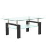 Modern Rectangular Coffee Table With Tempered Glass Top