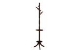 Free Standing Coat Rack 6 Hooks For Entryway With Umbrella Holder - Cherry