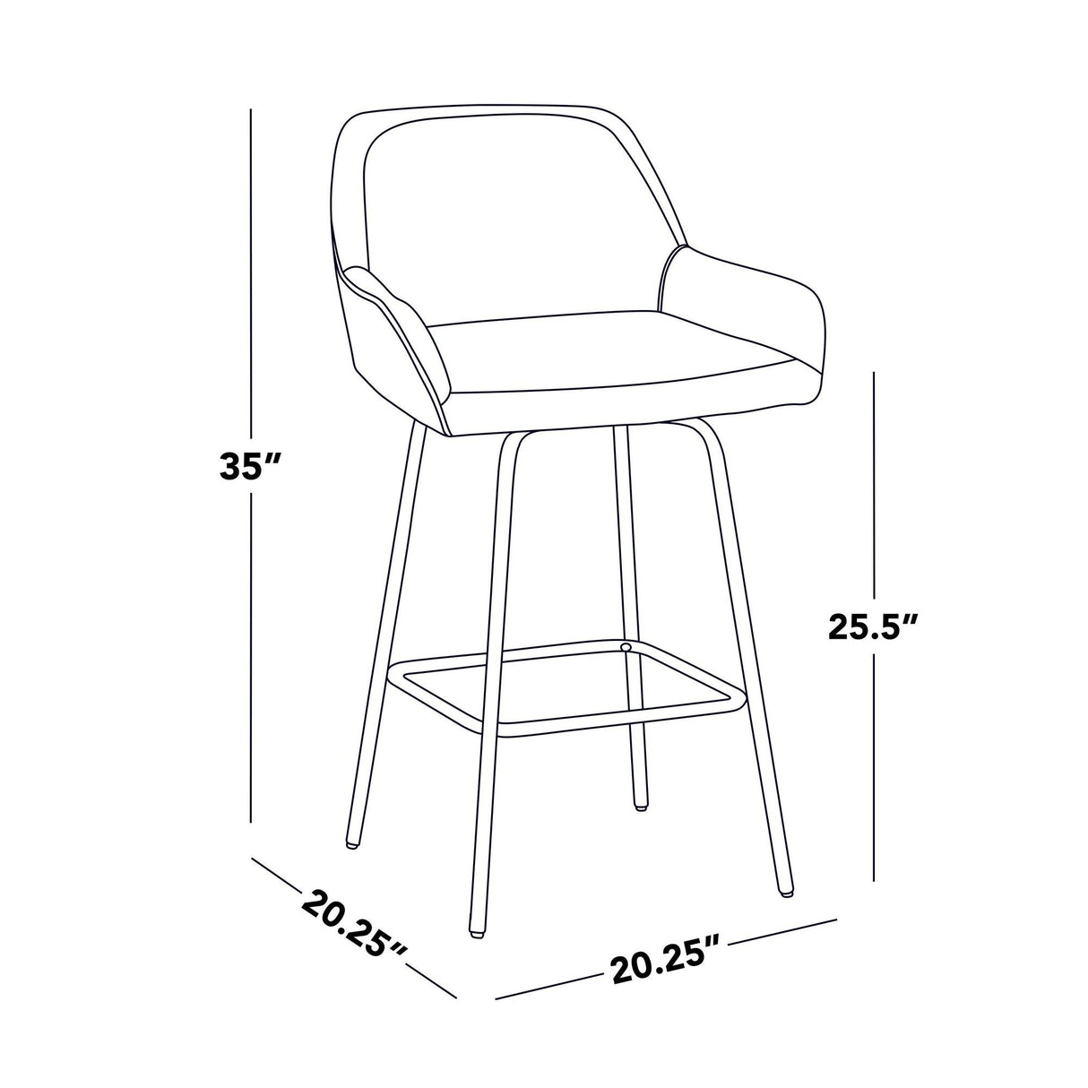 Daniella - 24" Fixed-Height Counter Stool (Set of 2) - Black Metal