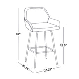 Daniella - 24" Fixed-Height Counter Stool (Set of 2) - Black Metal