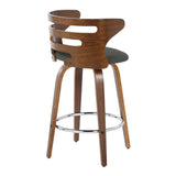Cosi - Fixed-Height Swivel Barstool (Set of 2) - Walnut Frame