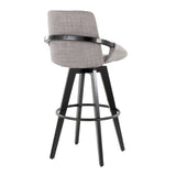 Cosmo - Fixed-Height Barstool (Set of 2) - Black Wood Base, Black Footrest