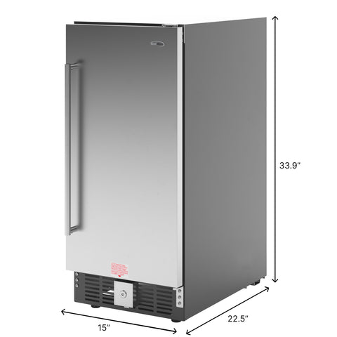 15 in. Small Stainless Steel Built-In Refrigerator and Beverage Cooler, 3 cu. ft. - KM-BIR3C-SS.