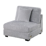 Armless Chair Modular With Pillow Living Room Furniture - Gray / Mink