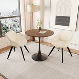 Round Dining Table Set With Tulip Design And 2 Chairs