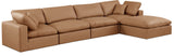 Comfy - 5 Piece Faux Leather Modular Sectional With Chaise