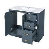 Bathroom Vanity With Sink Combo, Storage Cabinet, Freestanding Set With 3 Drawers & Soft Closing Doors