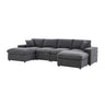 Upholstered Symmetrical Modular Sectional With 6 Seating