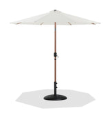 Fiji - Aluminum Patio Umbrella With Round Black And Teak Base