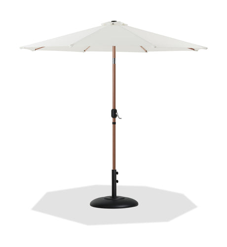 Fiji - Aluminum Patio Umbrella With Round Black And Teak Base