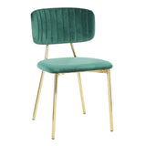 Bouton - Contemporary/Glam Chair (Set of 2) - Gold Metal Legs