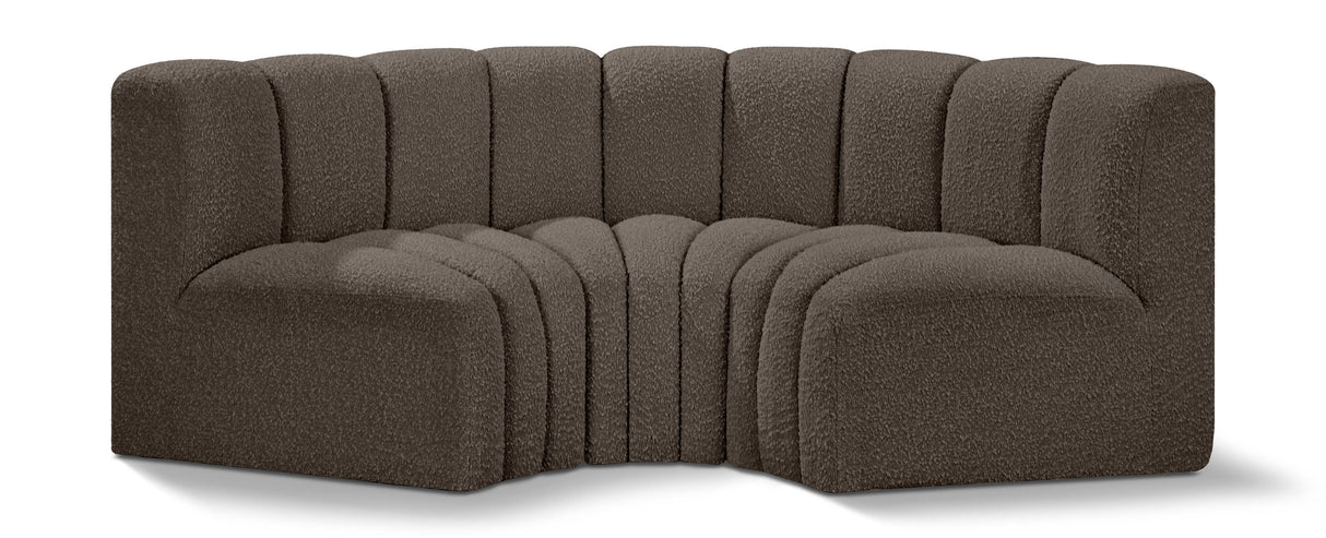 Arc - Boucle Fabric 3 Piece Modular U-Shaped Sofa