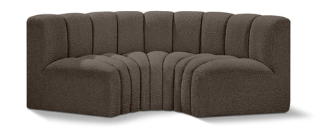 Arc - Boucle Fabric 3 Piece Modular U-Shaped Sofa