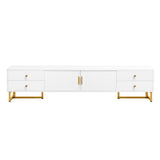 TV Media Console Table, TV Stand With Storage For Living Room - White