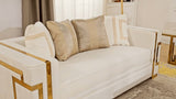 HD-2131 - Loveseat - White / Gold