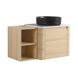 Mounted Bathroom Vanity With Art Sink, Storage Shelves, Soft Close Door