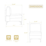 Single Couch Modular Armless Accent Chair With Back Cushion