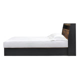 Eos - Queen Bed With Storage - Walnut & Black