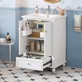 Modern Bathroom Vanity With Sink, Cabinet With Drawer And Dividers, Rectangular Storage Unit