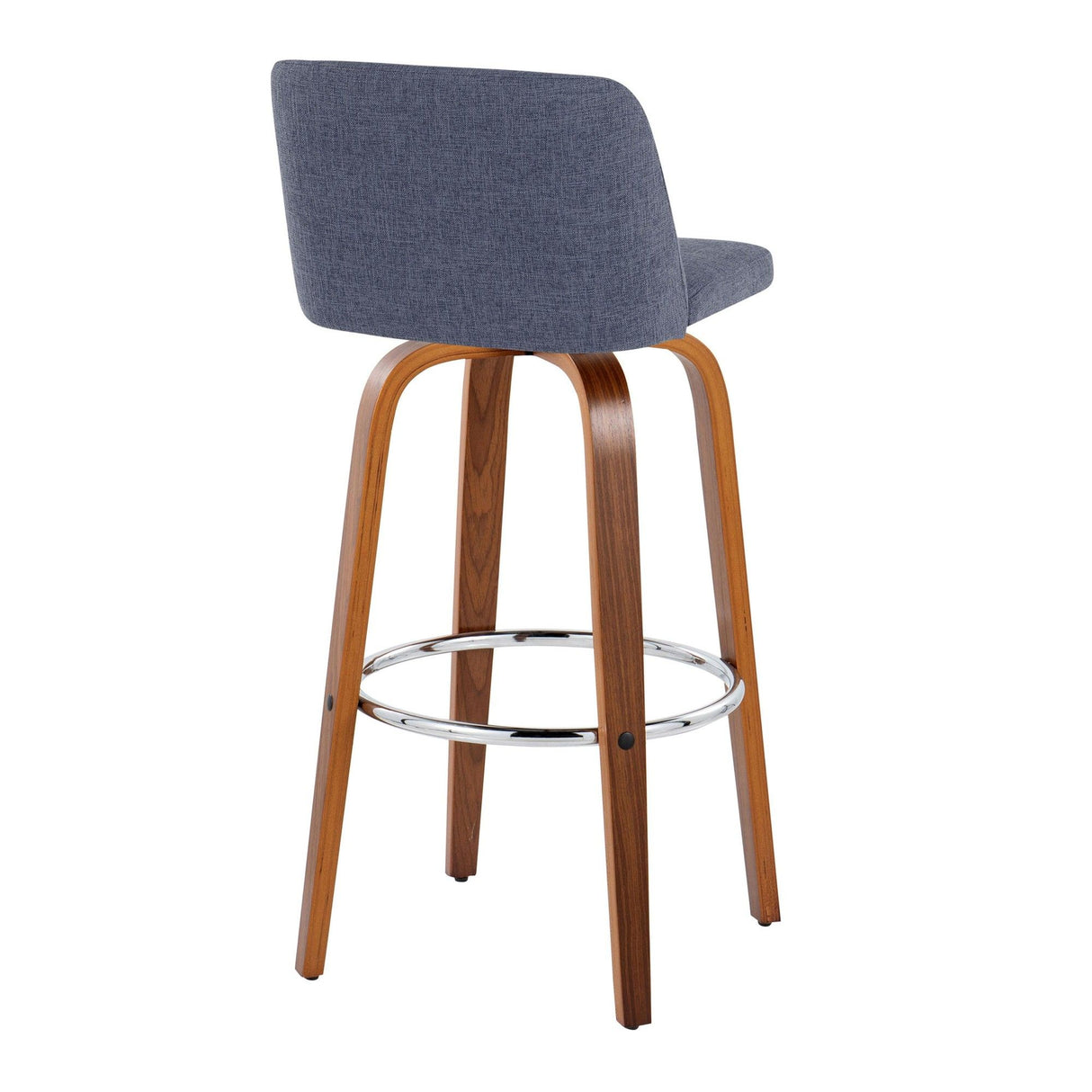 Toriano - 30" Fixed-Height Barstool (Set of 2) - Walnut & Chrome Base