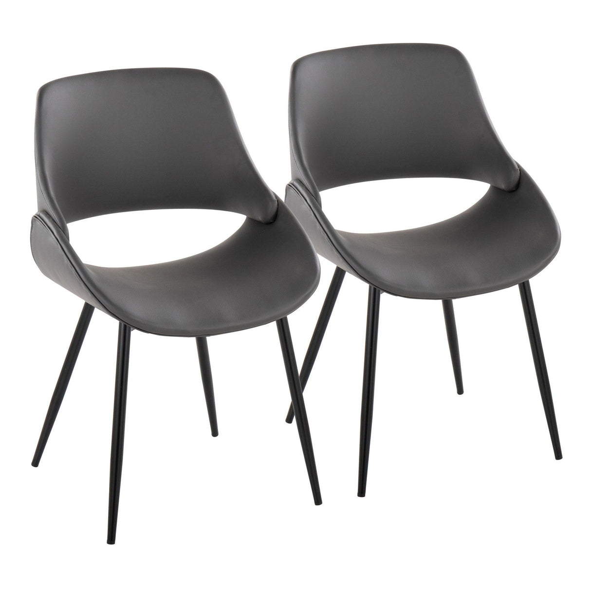 Fabrizzi - Mid-Century Modern Accent / Dining Chair (Set of 2) - Black Metal