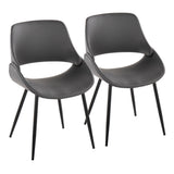 Fabrizzi - Mid-Century Modern Accent / Dining Chair (Set of 2) - Black Metal