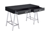 Coleen - Writing Desk - Black High Gloss & Chrome