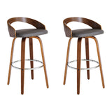 Sonia - 30" Bar Height Swivel Bar Stool - Walnut Wood