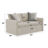Upendo - Loveseat With 2 Pillows - Beige Linen