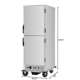 33 in. Commercial Insulated Heated Holding/Proofing Cabinet with Wire Racks and Solid Dutch Doors in Silver (KM-CHP36-WIDD)