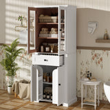 Bathroom Storage Cabinet, Adjustable Shelves & Drawer, Freestanding Linen Tower