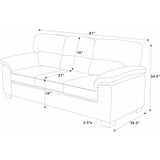 Vintage Inspired 3 Seat Sofa With Tufted Cushions