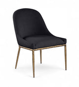 Ferro - Upholstered Dining Side Chair With Brushed Gold Legs
