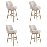 Sadie - Solid Wood Upholstered 30" Bar Height Swivel Barstool