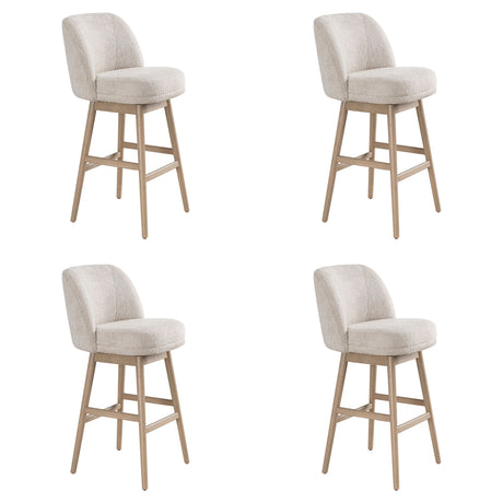 Sadie - Solid Wood Upholstered 30" Bar Height Swivel Barstool