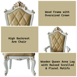 Picardy - Arm Chair Set of 2) - Butterscotch Synthetic Leather & Antique Pearl