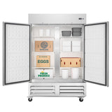 54 in. Commercial Two-Door Convertible Reach-In Refrigerator/Freezer with 49 Cu. Ft. Capacity in Stainless Steel, ETL Listed (KM-RIC-2DSS)