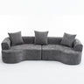 Modern Style Ultra Smooth Curved Sofa With 3 Pillows